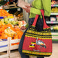 Afro Uganda Christmas Grocery Bag Grey Crowned Crane Sekukkulu Ennugi