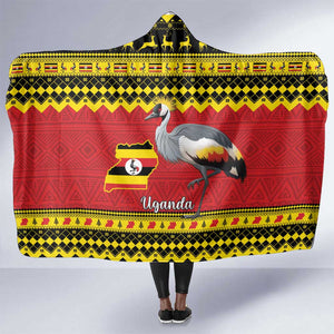 Afro Uganda Christmas Hooded Blanket Grey Crowned Crane Sekukkulu Ennugi