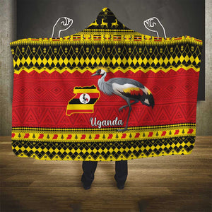 Afro Uganda Christmas Hooded Blanket Grey Crowned Crane Sekukkulu Ennugi