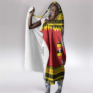 Afro Uganda Christmas Hooded Blanket Grey Crowned Crane Sekukkulu Ennugi