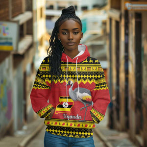 Afro Uganda Christmas Hoodie Grey Crowned Crane Sekukkulu Ennugi