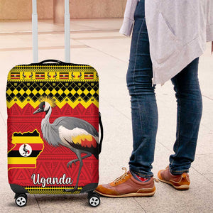 Afro Uganda Christmas Luggage Cover Grey Crowned Crane Sekukkulu Ennugi