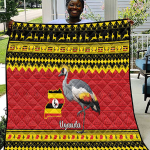 Afro Uganda Christmas Quilt Grey Crowned Crane Sekukkulu Ennugi