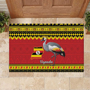 Afro Uganda Christmas Rubber Doormat Grey Crowned Crane Sekukkulu Ennugi