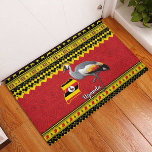 Afro Uganda Christmas Rubber Doormat Grey Crowned Crane Sekukkulu Ennugi