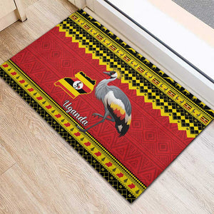 Afro Uganda Christmas Rubber Doormat Grey Crowned Crane Sekukkulu Ennugi