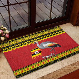 Afro Uganda Christmas Rubber Doormat Grey Crowned Crane Sekukkulu Ennugi