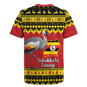 Afro Uganda Christmas Rugby Jersey Grey Crowned Crane Sekukkulu Ennugi