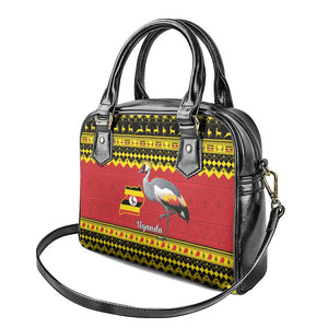 Afro Uganda Christmas Shoulder Handbag Grey Crowned Crane Sekukkulu Ennugi