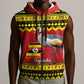 Afro Uganda Christmas Sleeveless Zip Hoodie Grey Crowned Crane Sekukkulu Ennugi - African Pride