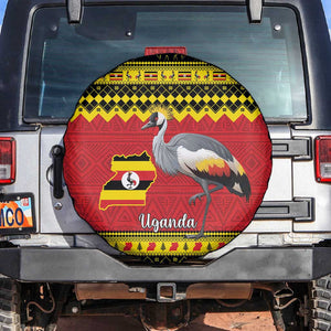 Afro Uganda Christmas Spare Tire Cover Grey Crowned Crane Sekukkulu Ennugi