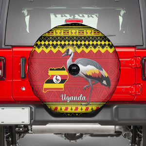 Afro Uganda Christmas Spare Tire Cover Grey Crowned Crane Sekukkulu Ennugi