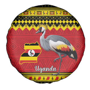 Afro Uganda Christmas Spare Tire Cover Grey Crowned Crane Sekukkulu Ennugi