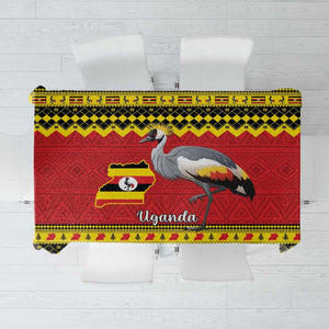 Afro Uganda Christmas Tablecloth Grey Crowned Crane Sekukkulu Ennugi