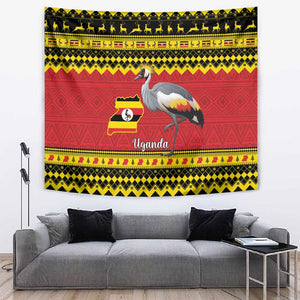 Afro Uganda Christmas Tapestry Grey Crowned Crane Sekukkulu Ennugi