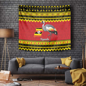 Afro Uganda Christmas Tapestry Grey Crowned Crane Sekukkulu Ennugi