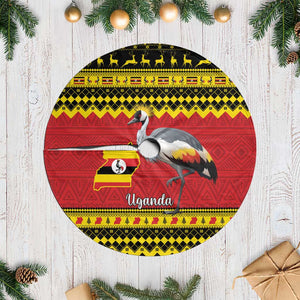 Afro Uganda Christmas Tree Skirt Grey Crowned Crane Sekukkulu Ennugi