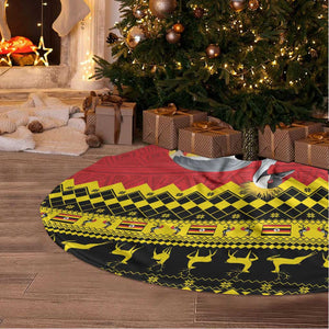 Afro Uganda Christmas Tree Skirt Grey Crowned Crane Sekukkulu Ennugi