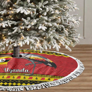 Afro Uganda Christmas Tree Skirt Grey Crowned Crane Sekukkulu Ennugi