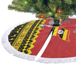 Afro Uganda Christmas Tree Skirt Grey Crowned Crane Sekukkulu Ennugi