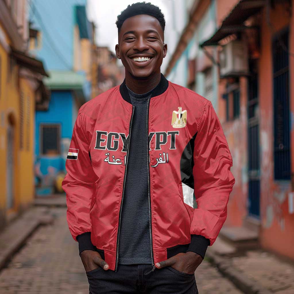 Custom Egypt Football Bomber Jacket Pharaohs Road To The World 2026 - African Pride