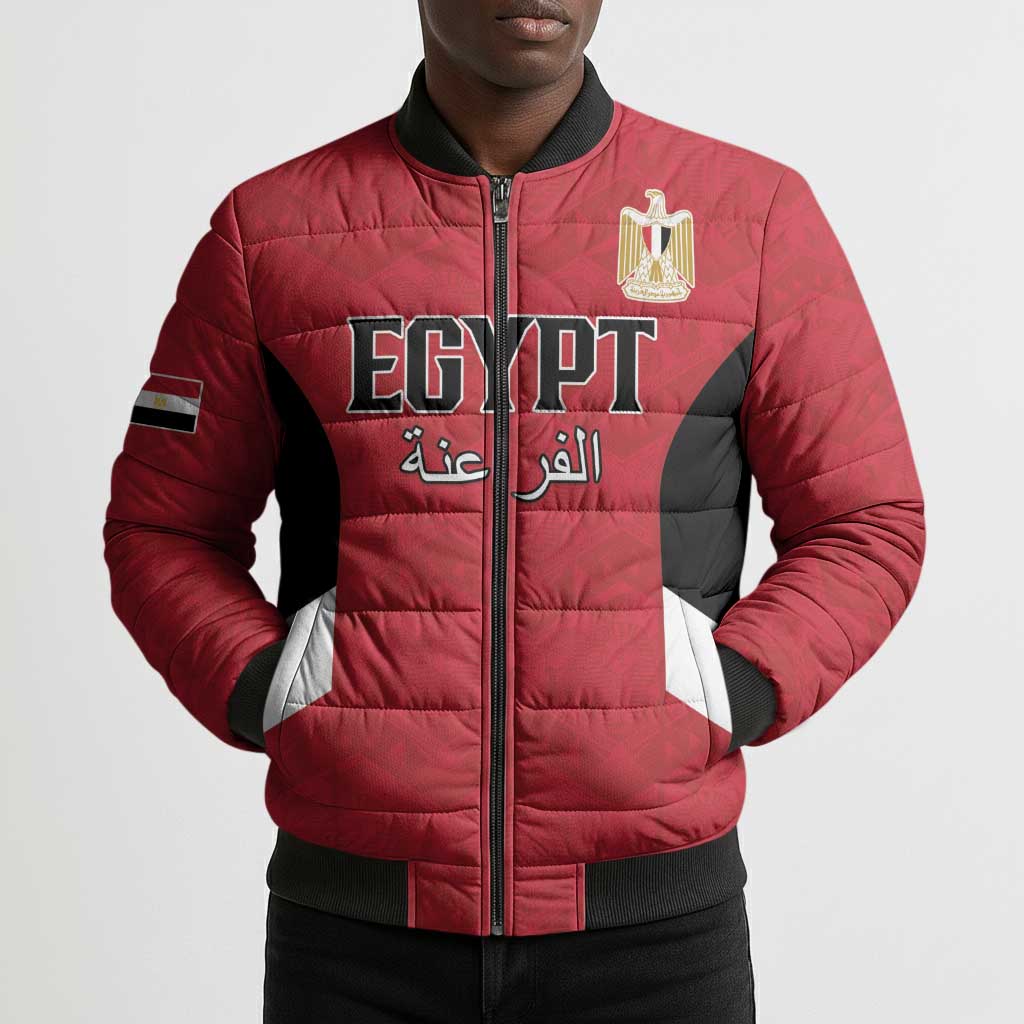 Custom Egypt Football Bomber Puffer Jacket Pharaohs Road To The World 2026 - African Pride