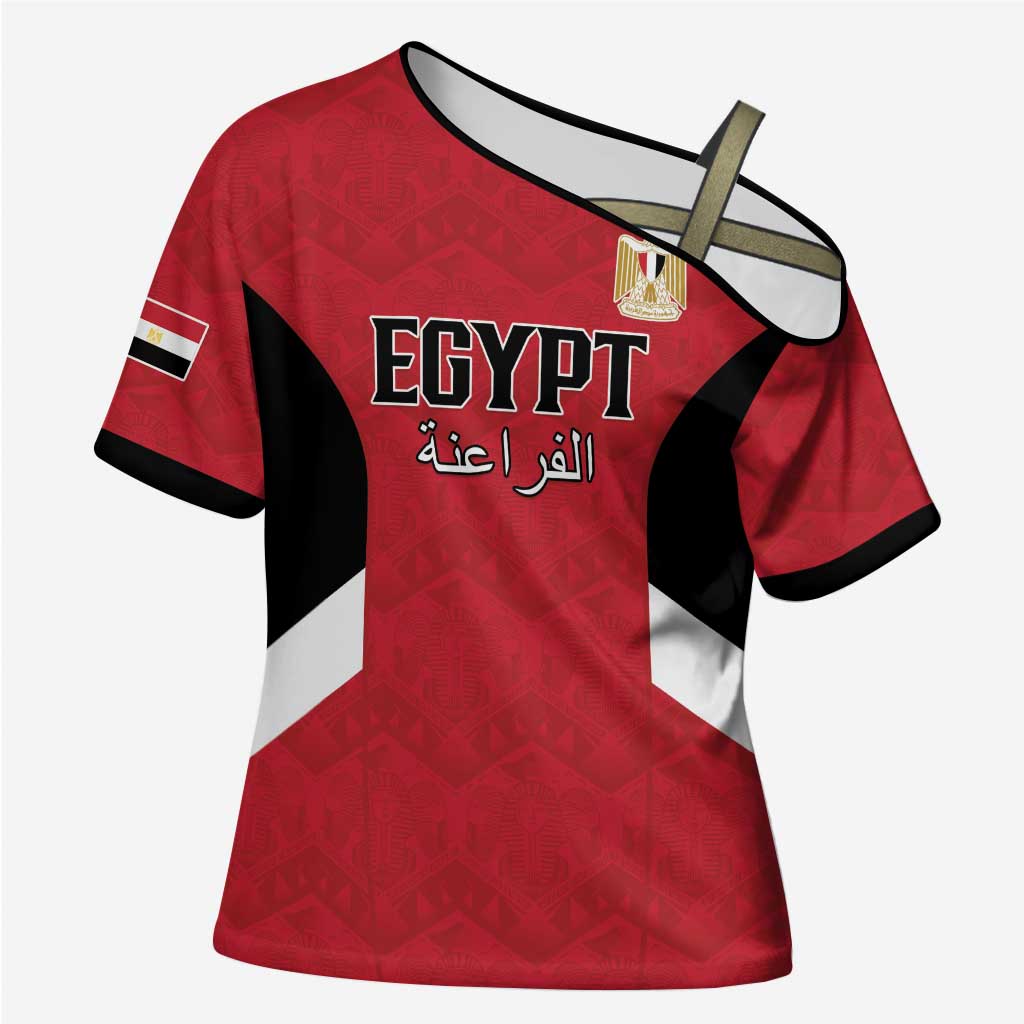 Custom Egypt Football Cross Shoulder Shirt Pharaohs Road To The World 2026 - African Pride