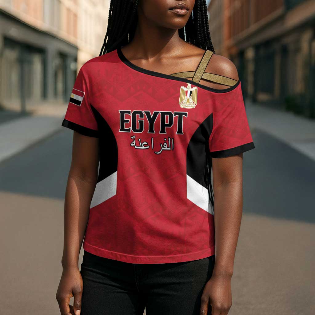 Custom Egypt Football Cross Shoulder Shirt Pharaohs Road To The World 2026 - African Pride
