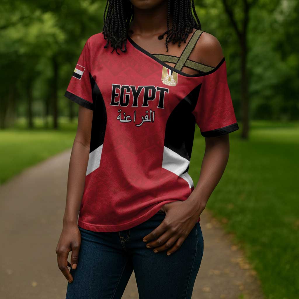 Custom Egypt Football Cross Shoulder Shirt Pharaohs Road To The World 2026 - African Pride