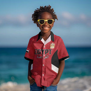 Custom Egypt Football Kid Hawaiian Shirt Pharaohs Road To The World 2026 - African Pride