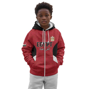 Custom Egypt Football Kid Hoodie Pharaohs Road To The World 2026 - African Pride