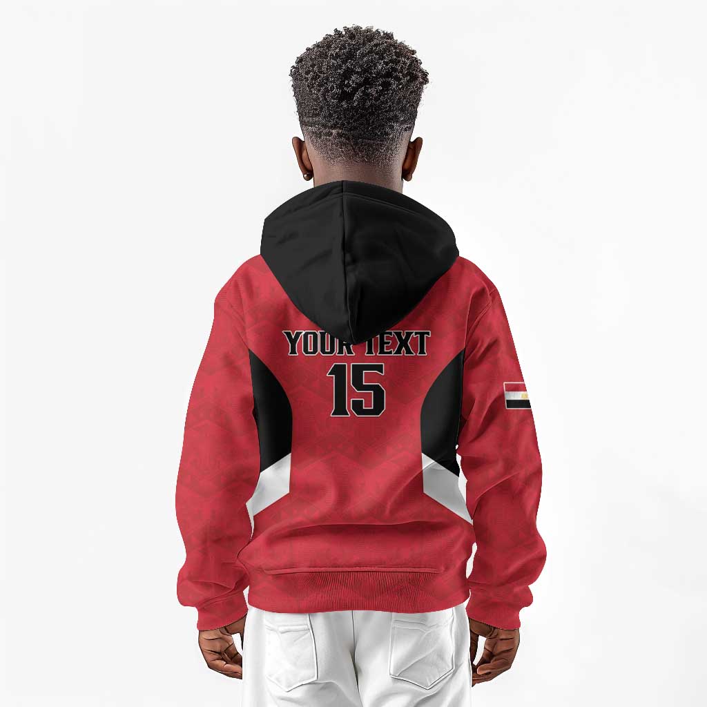 Custom Egypt Football Kid Hoodie Pharaohs Road To The World 2026 - African Pride