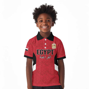 Custom Egypt Football Kid Polo Shirt Pharaohs Road To The World 2026 - African Pride
