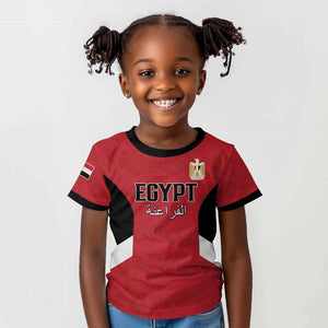 Custom Egypt Football Kid T shirt Pharaohs Road To The World 2026 - African Pride