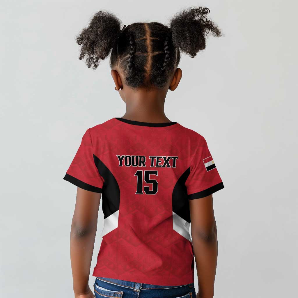 Custom Egypt Football Kid T shirt Pharaohs Road To The World 2026 - African Pride
