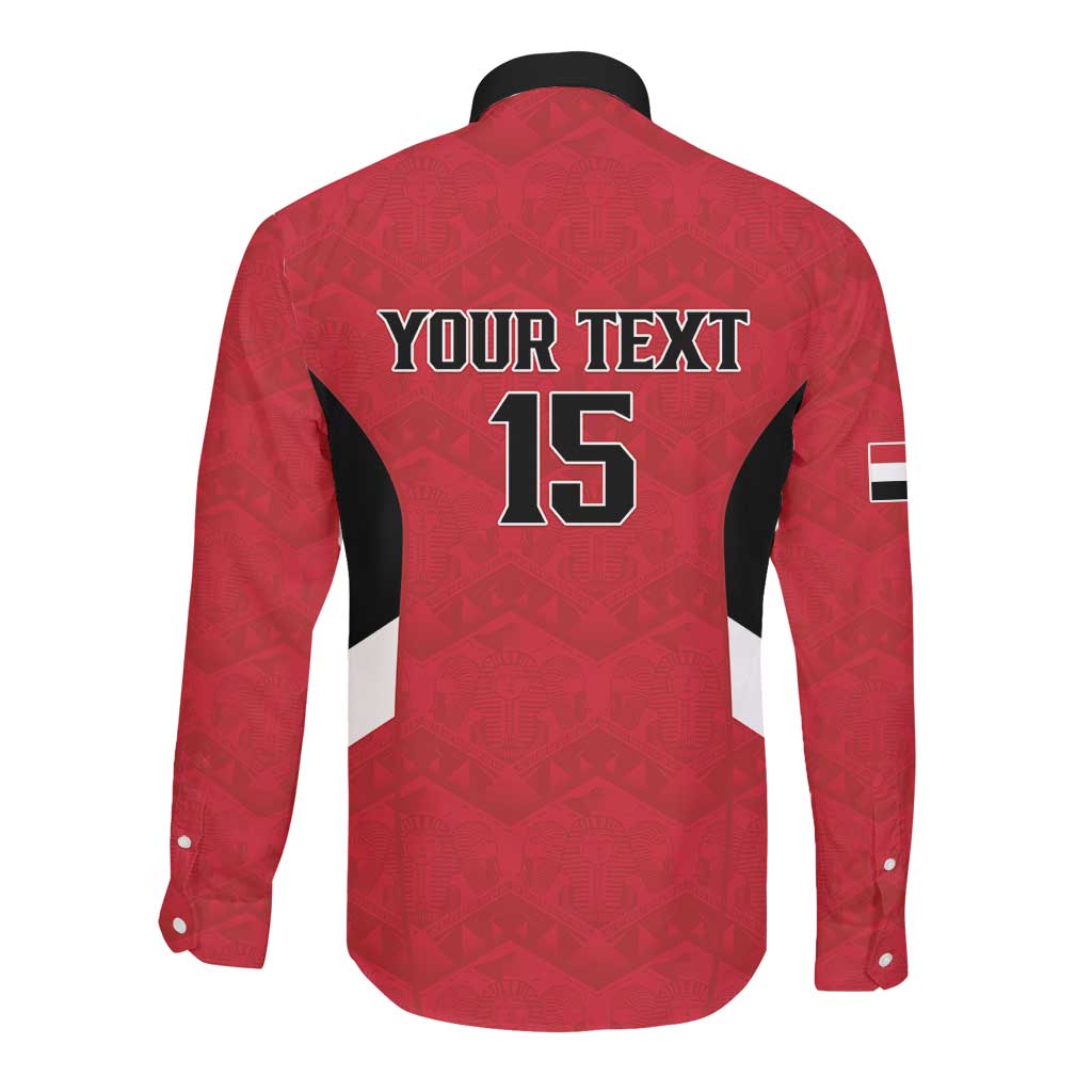 Custom Egypt Football Long Sleeve Button Shirt Pharaohs Road To The World 2026 - African Pride