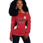 Custom Egypt Football Off Shoulder Sweater Pharaohs Road To The World 2026 - African Pride