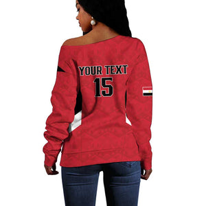 Custom Egypt Football Off Shoulder Sweater Pharaohs Road To The World 2026 - African Pride