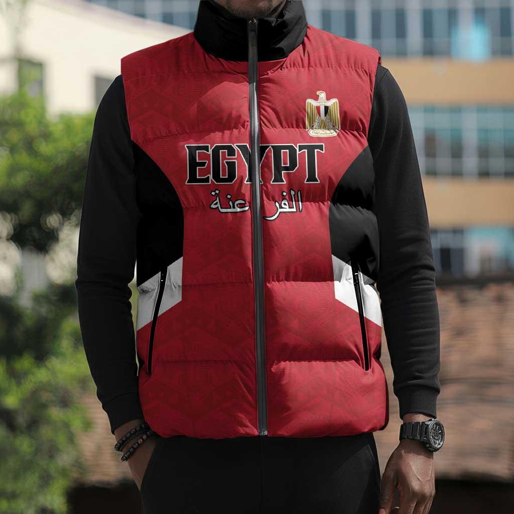 Custom Egypt Football Sleeveless Puffer Jacket Pharaohs Road To The World 2026 - African Pride