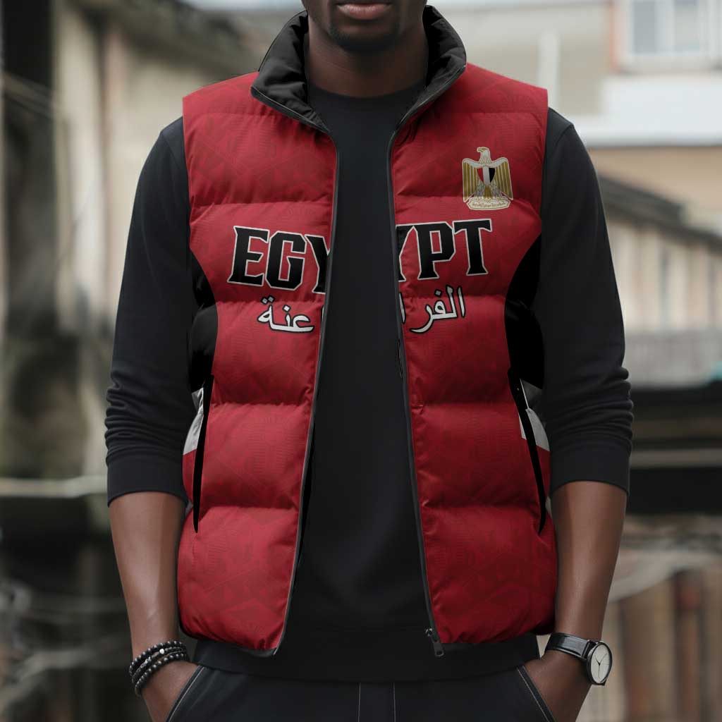 Custom Egypt Football Sleeveless Puffer Jacket Pharaohs Road To The World 2026 - African Pride