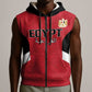 Custom Egypt Football Sleeveless Zip Hoodie Pharaohs Road To The World 2026 - African Pride