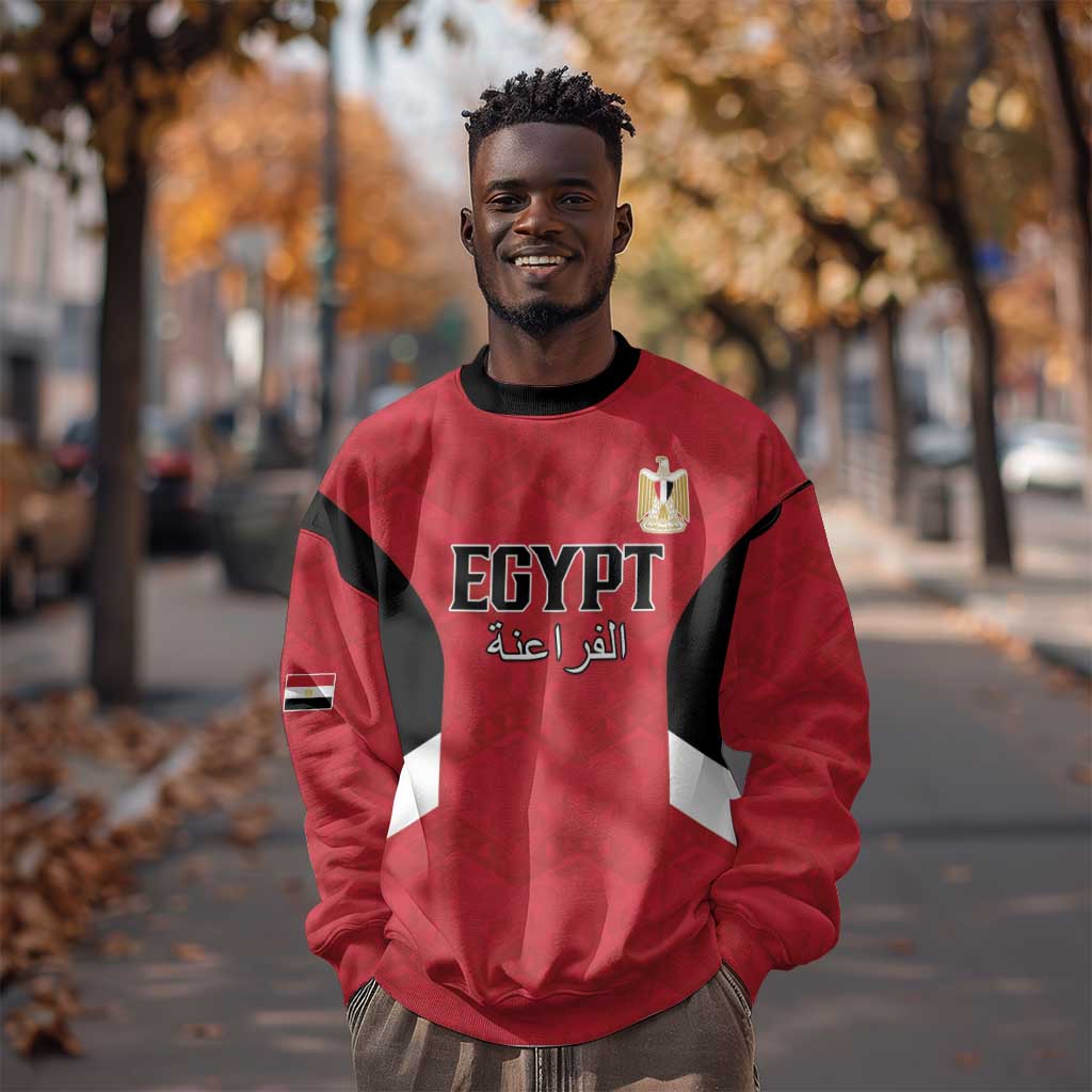 Custom Egypt Football Sweatshirt Pharaohs Road To The World 2026 - African Pride