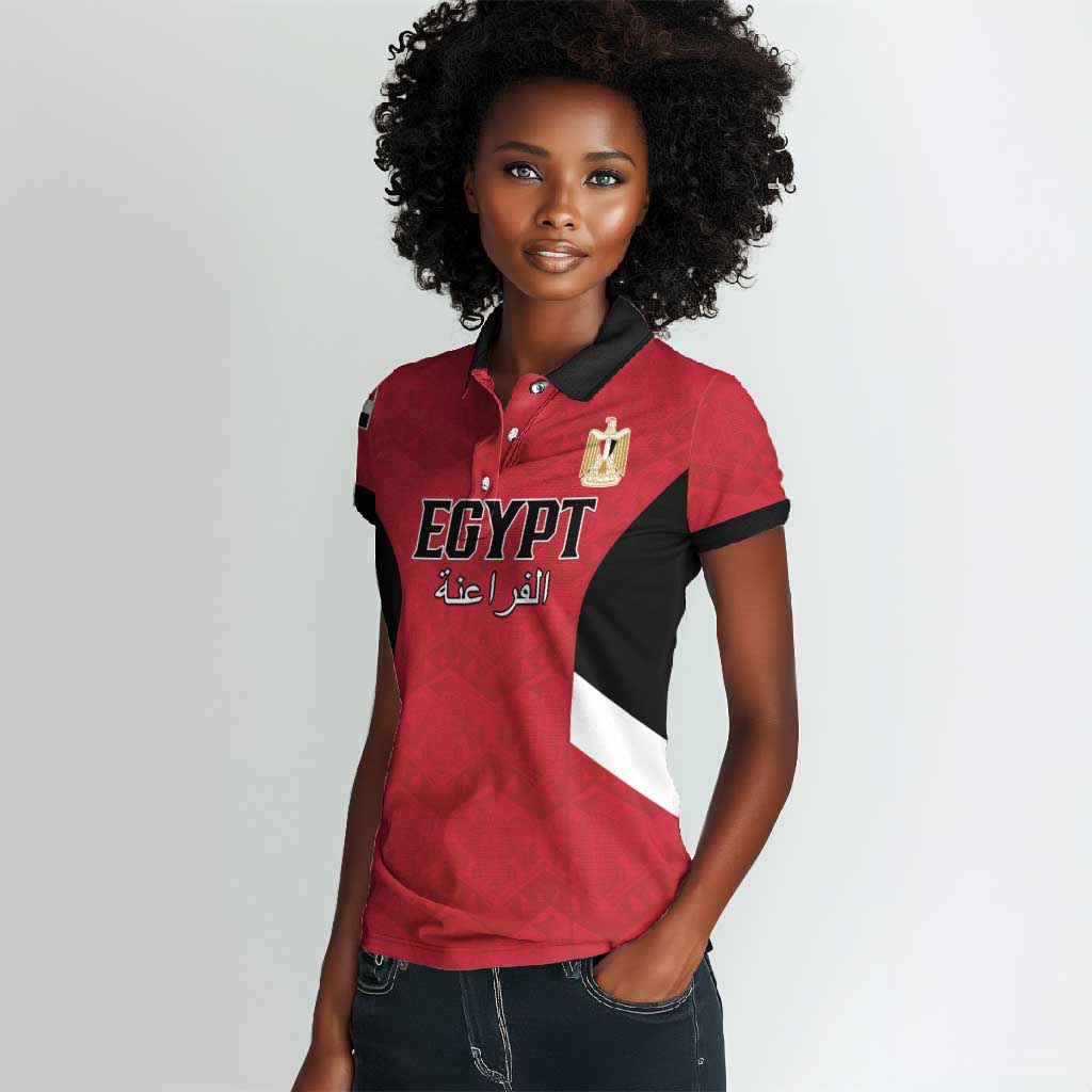 Custom Egypt Football Women Polo Shirt Pharaohs Road To The World 2026 - African Pride