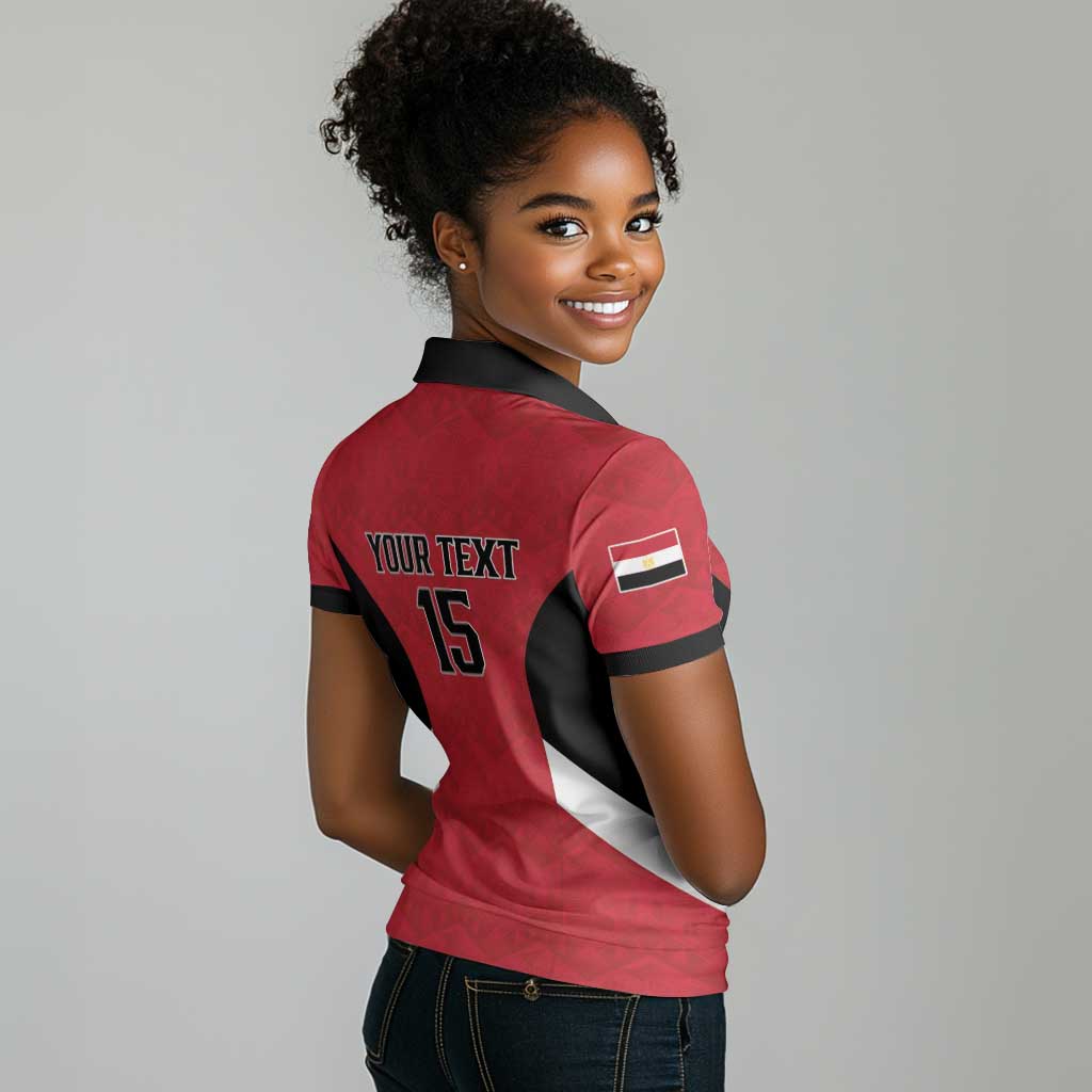 Custom Egypt Football Women Polo Shirt Pharaohs Road To The World 2026 - African Pride