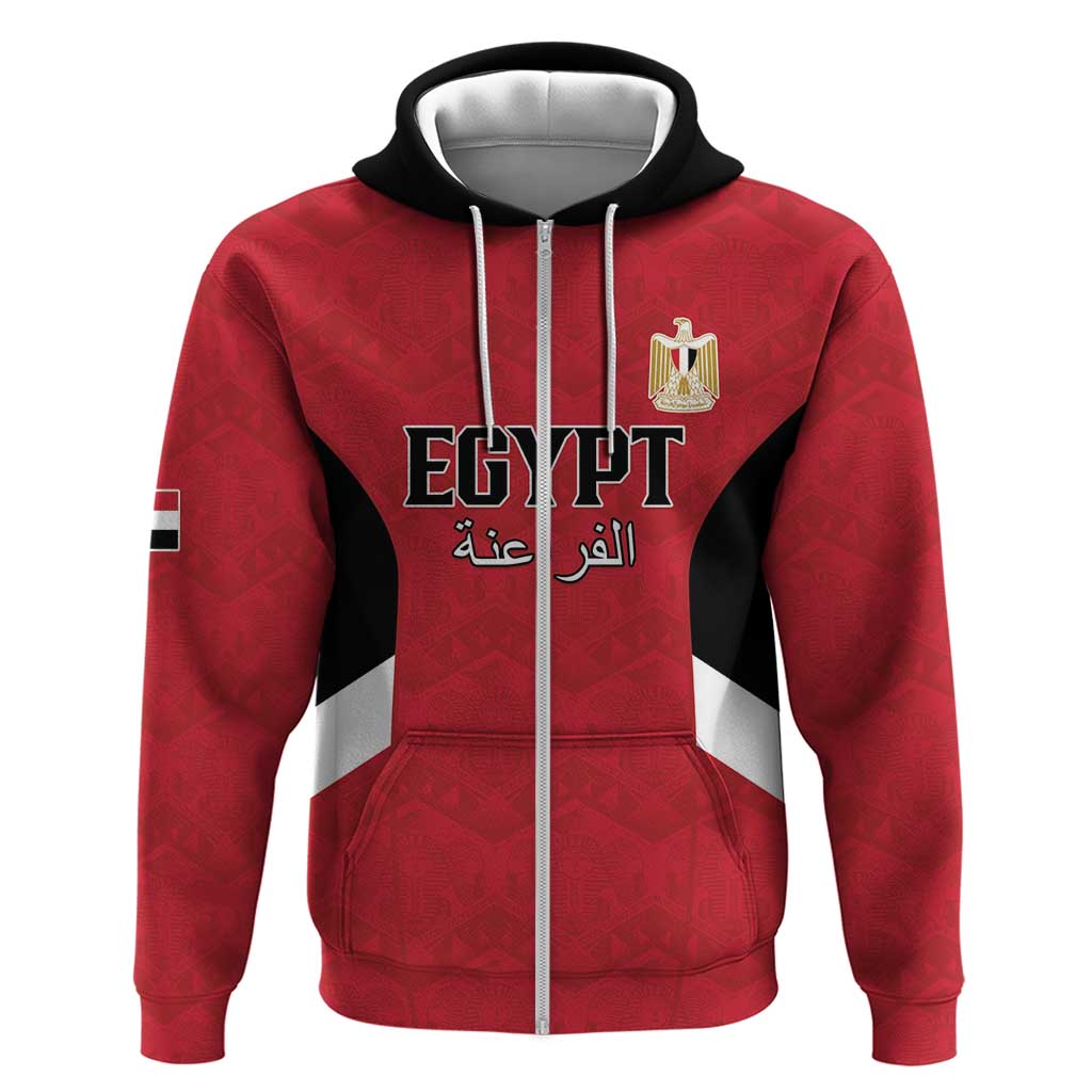 Custom Egypt Football Zip Hoodie Pharaohs Road To The World 2026 - African Pride