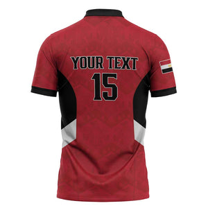 Custom Egypt Football Zipper Polo Shirt Pharaohs Road To The World 2026 - African Pride