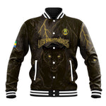 Custom Gabon Football Baseball Jacket Black Panther Thunder - African Pride