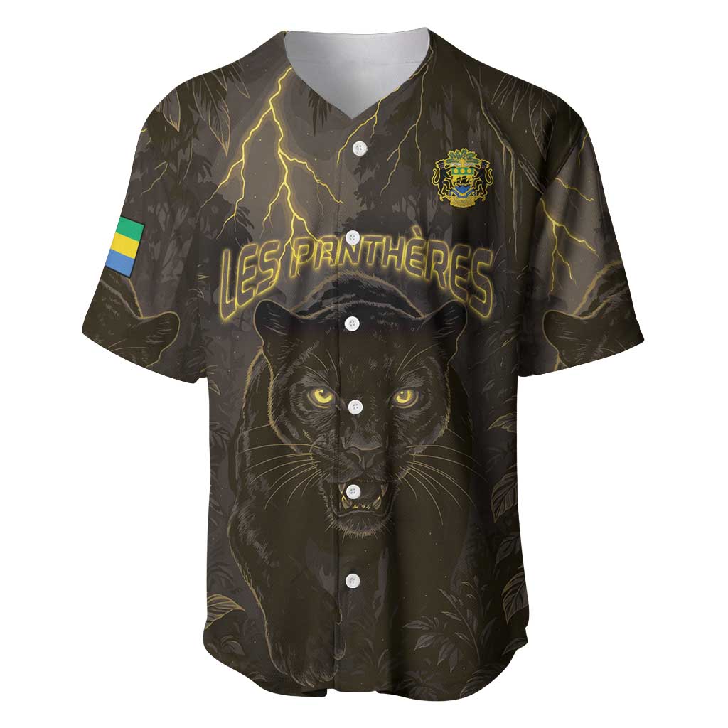 Custom Gabon Football Baseball Jersey Black Panther Thunder - African Pride