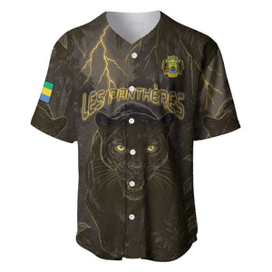 Custom Gabon Football Baseball Jersey Black Panther Thunder - African Pride
