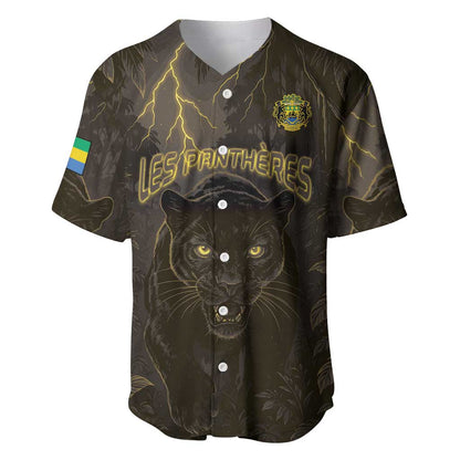 Custom Gabon Football Baseball Jersey Black Panther Thunder - African Pride